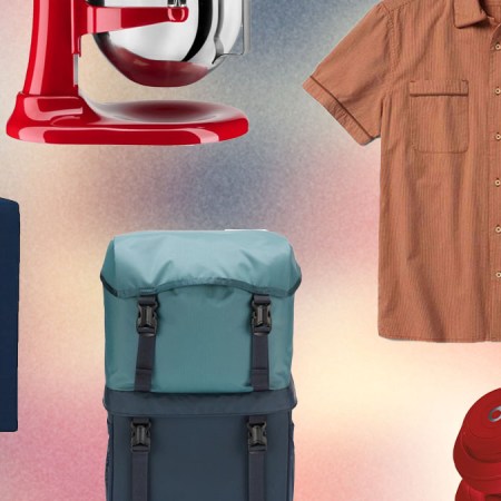 a collage of on sale items from various fourth of july sales on a washed out American Flag Background