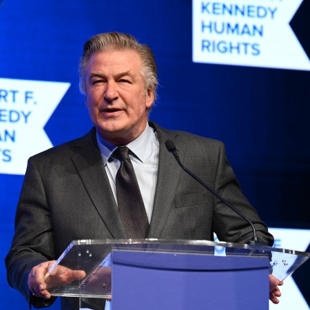 Alec Baldwin speaks onstage during the 2021 Robert F. Kennedy Human Rights Ripple of Hope Award Gala on December 09, 2021 in New York City.