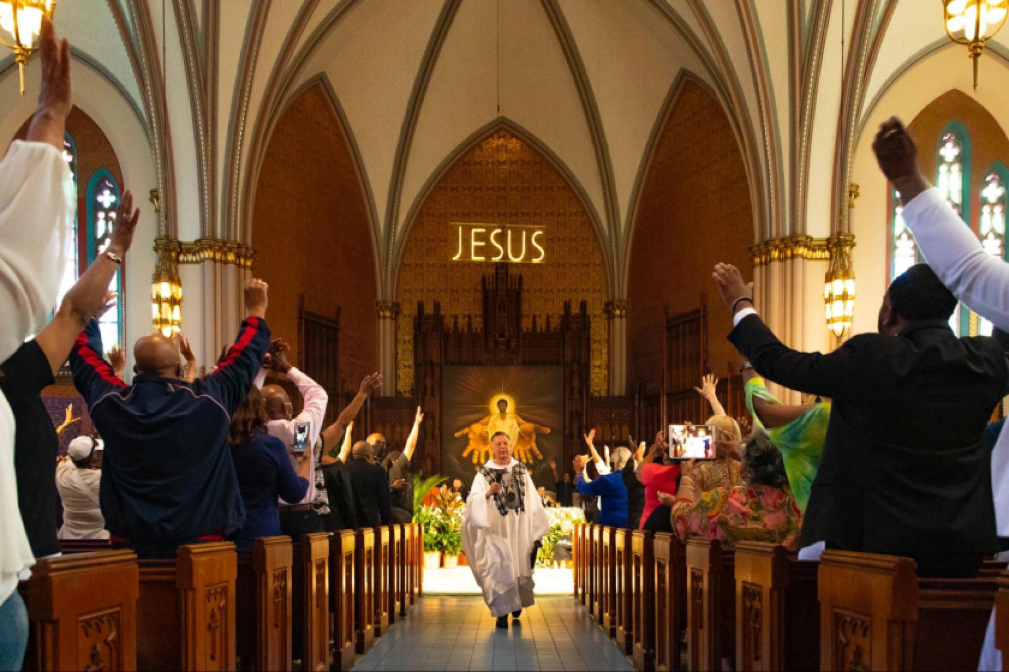 Father Michael Pfleger at St. Sabina Church shot by Vashon Jordan Jr. for the Chicago Tribune