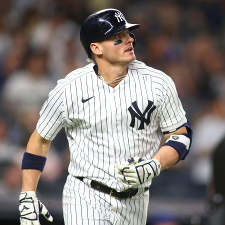 Josh Donaldson of the New York Yankees in action against the Chicago Cubs