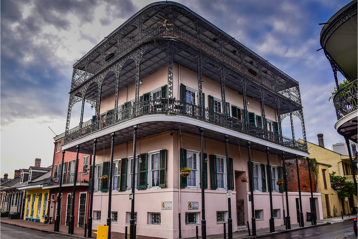 Pink Spanish-Style House in French Quarter, New Orleans LA