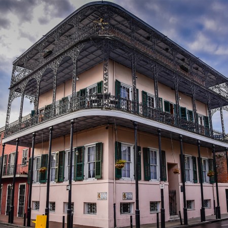 Pink Spanish-Style House in French Quarter, New Orleans LA