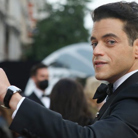 Rami Malek attends the World Premiere of "No Time to Die" in London.