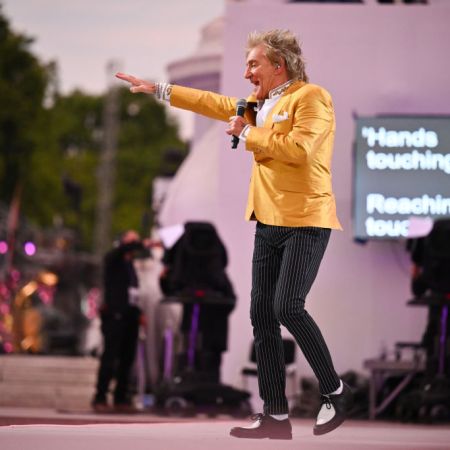 Sir Rod Stewart performs onstage during the Platinum Party at the Palace in front of Buckingham Palace on June 4.