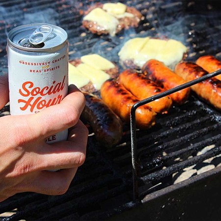 Social Hour Whiskey Mule over a grill