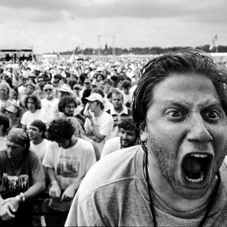 Peter Shapiro raging it with fellow fans.