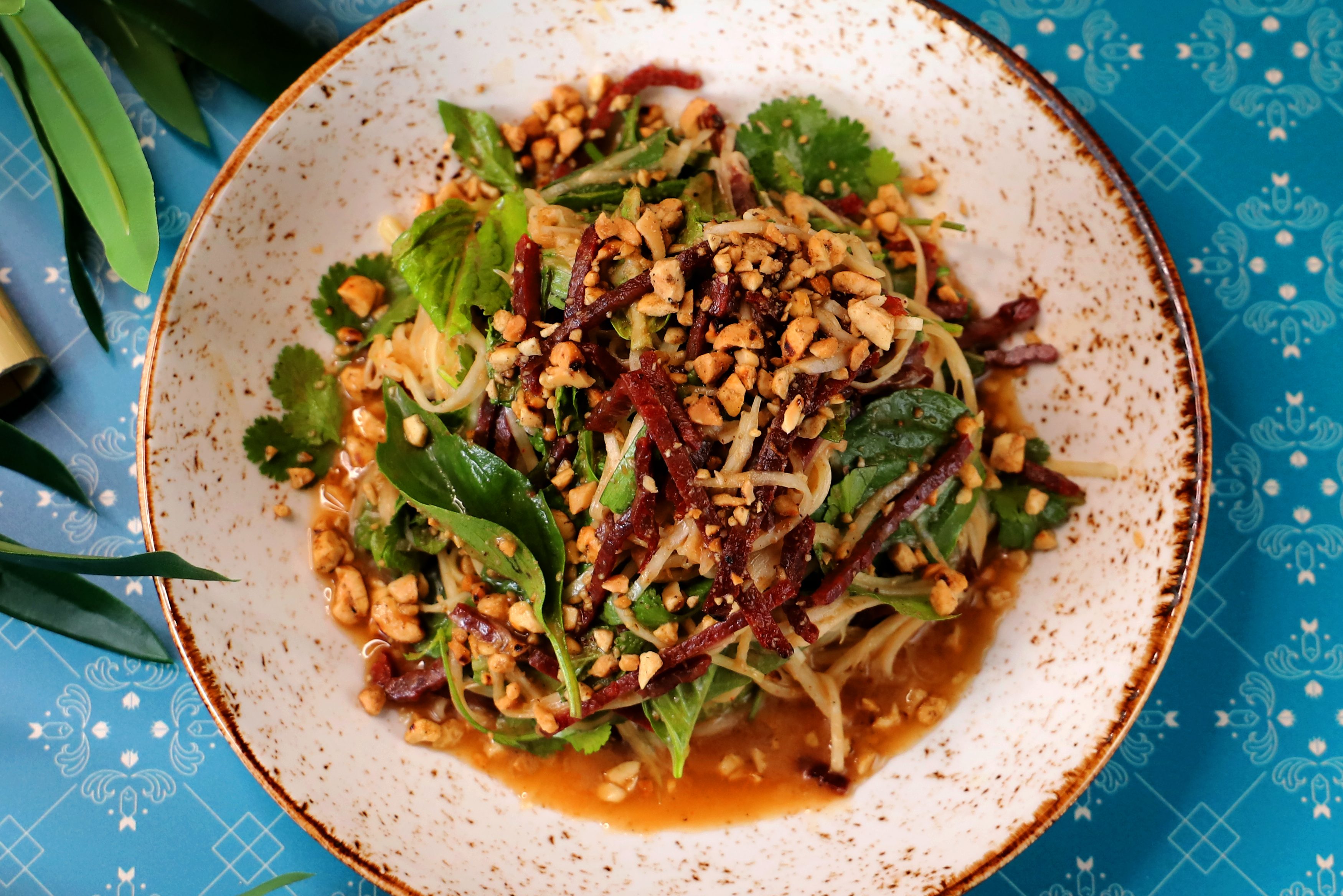 Chef Daniel Le's green papaya and beef jerky salad