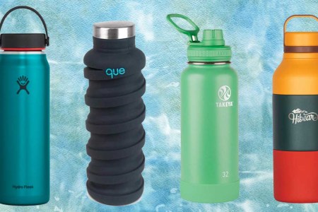 Water bottles from Hydro Flask, Que, Takeya and Hibear, all of which are on our list of the 9 best water bottles for 2022