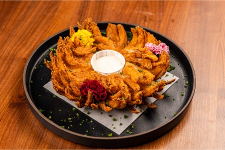 Westwood's Fried Onion Blossom, which we got the recipe for