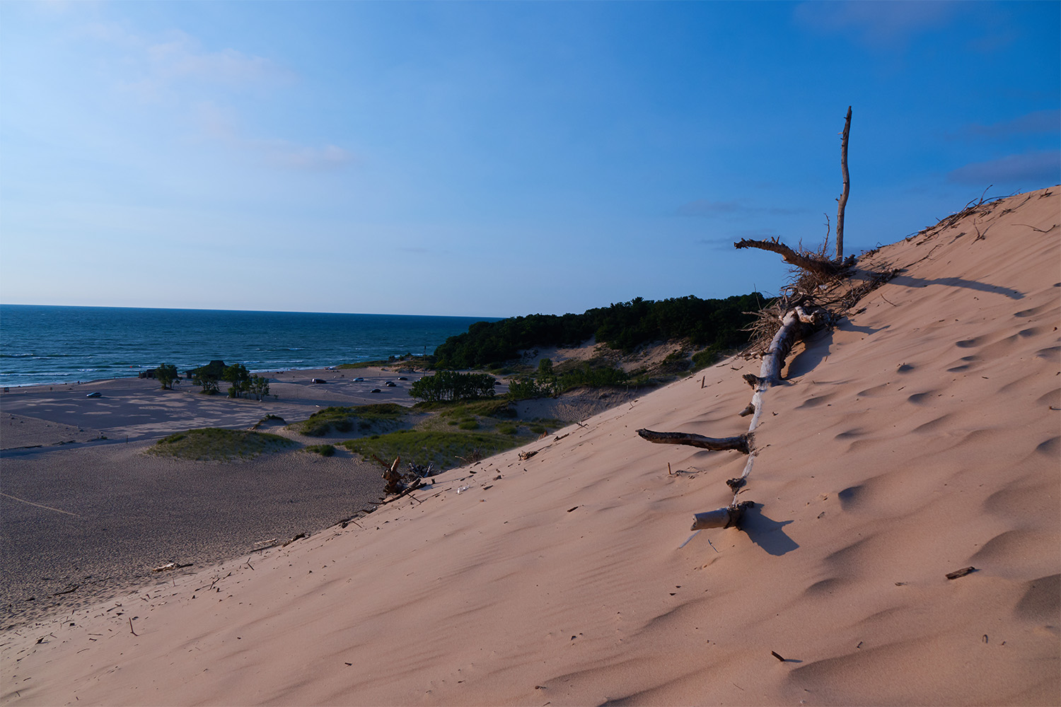 Beach against the sky in Michigan City