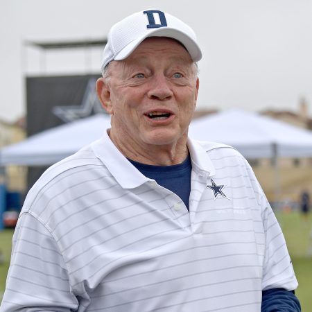 Dallas Cowboys owner Jerry Jones welcomes fans to training camp.