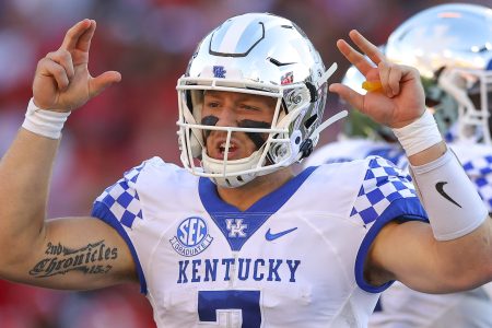 Will Levis of the Kentucky Wildcats reacts against the Georgia Bulldogs. The QB likes to put mayo in his coffee.