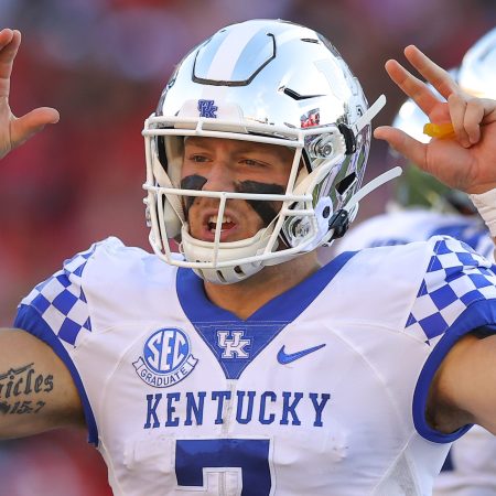 Will Levis of the Kentucky Wildcats reacts against the Georgia Bulldogs. The QB likes to put mayo in his coffee.