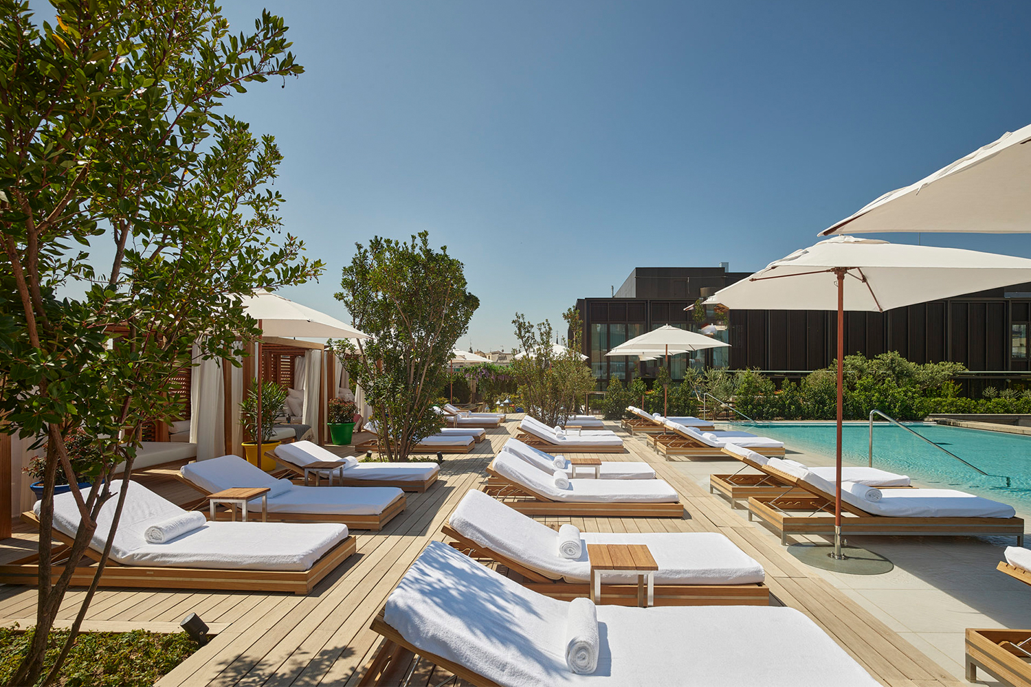 The rooftop pool at the Madrid Edition in Spain