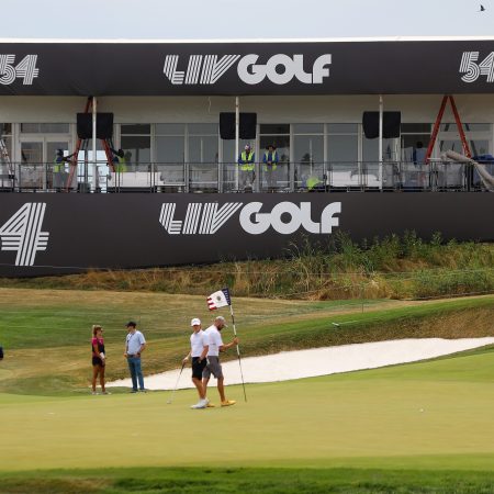 Trump National Golf Club during a practice round before the LIV Golf Invitational