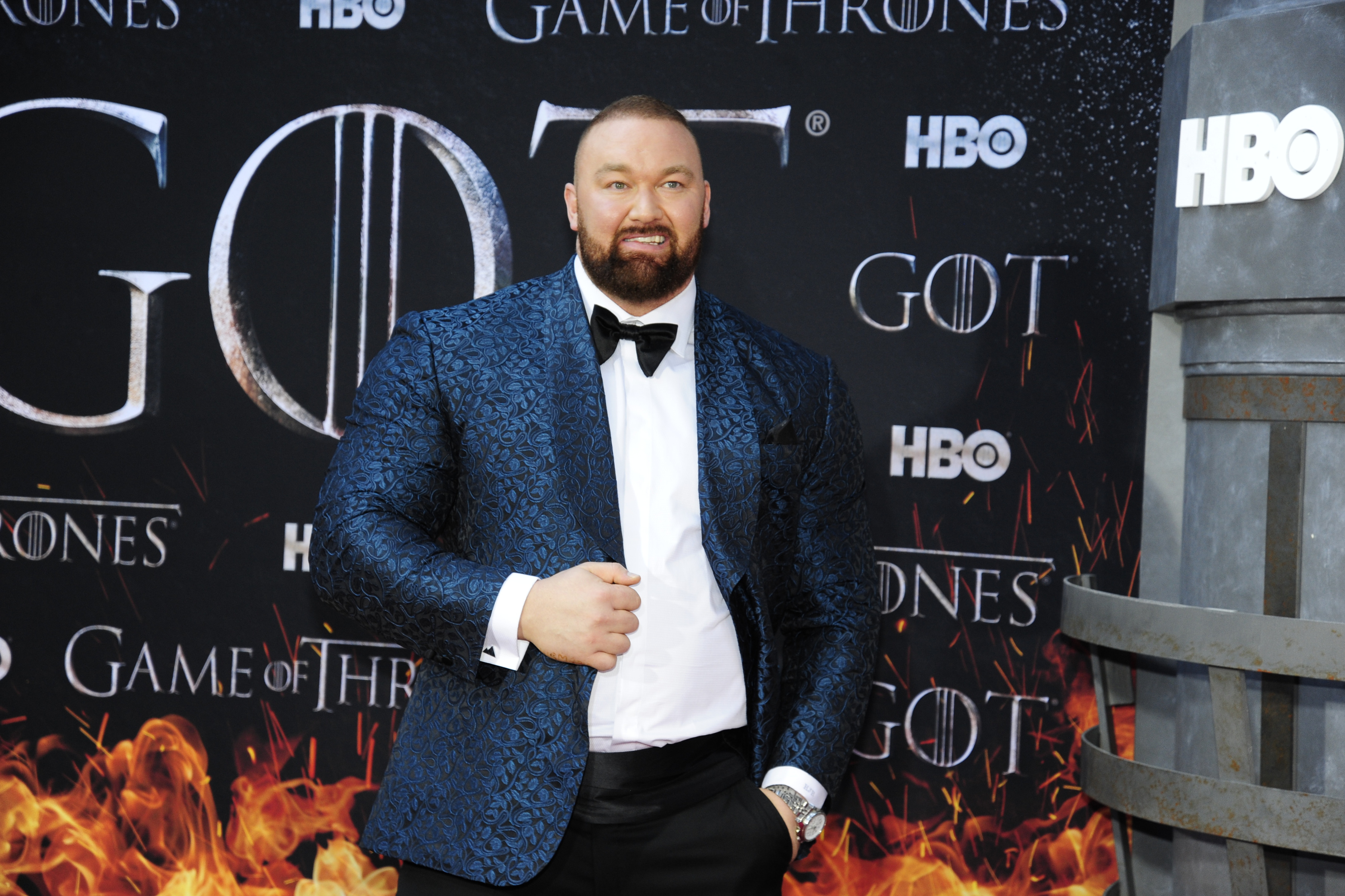 Hafþór Júlíus Björnsson at the premiere of "Game of Thrones."