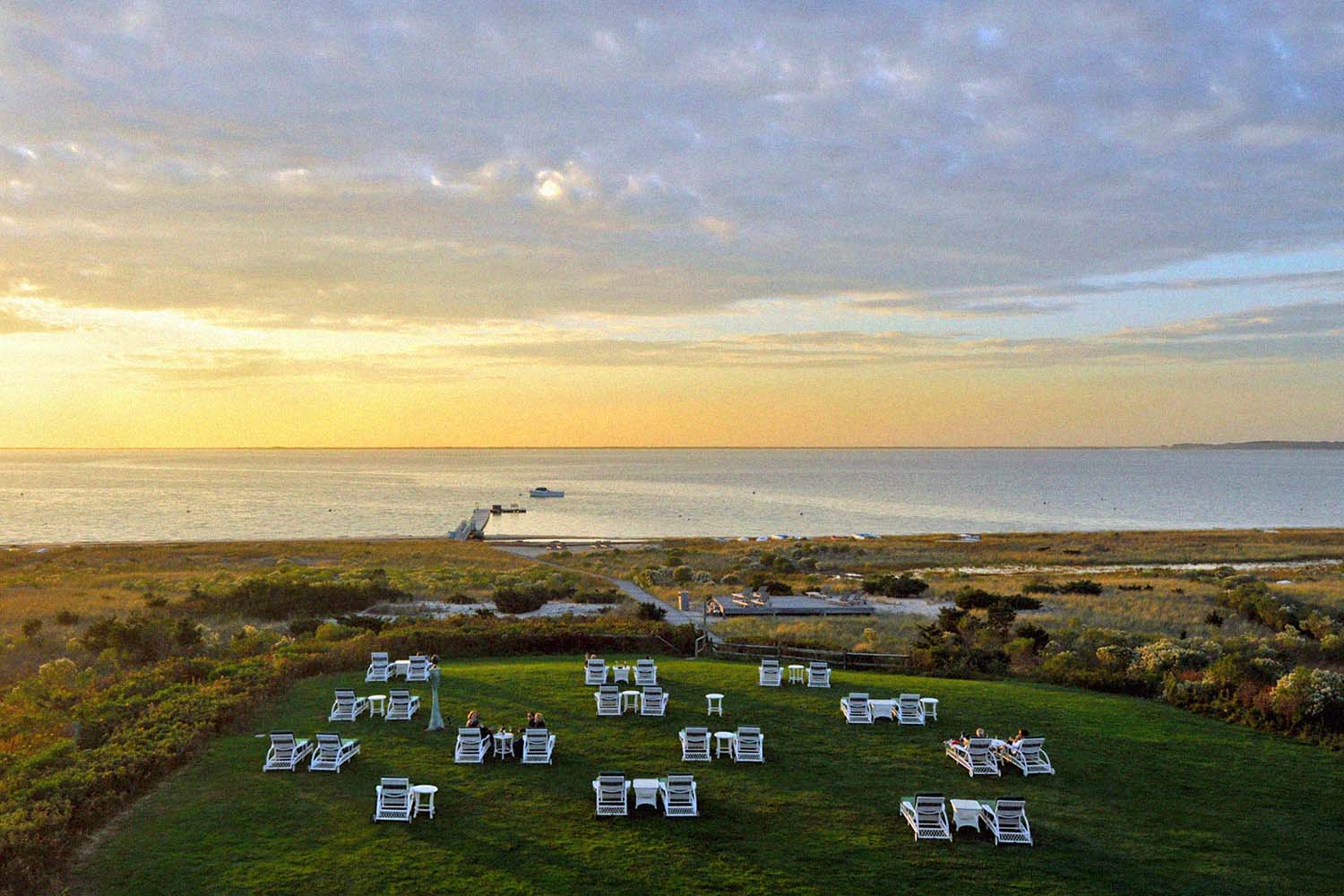 Chaise lounges at The Wauwinet