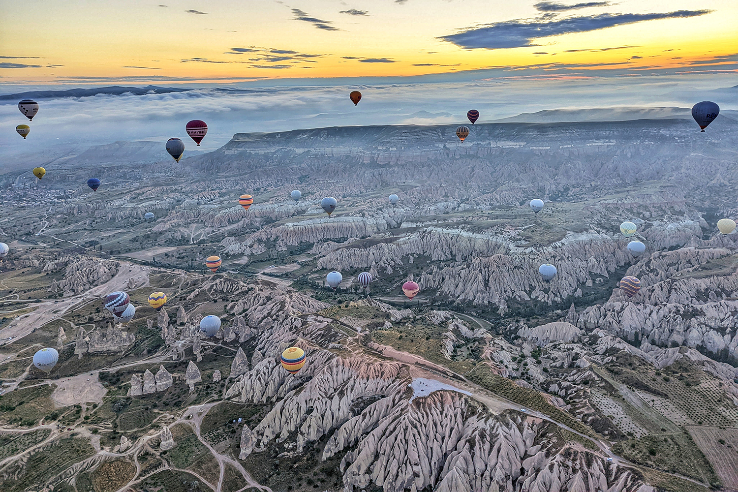 Hot air balloons in Cappadocia, Turkey