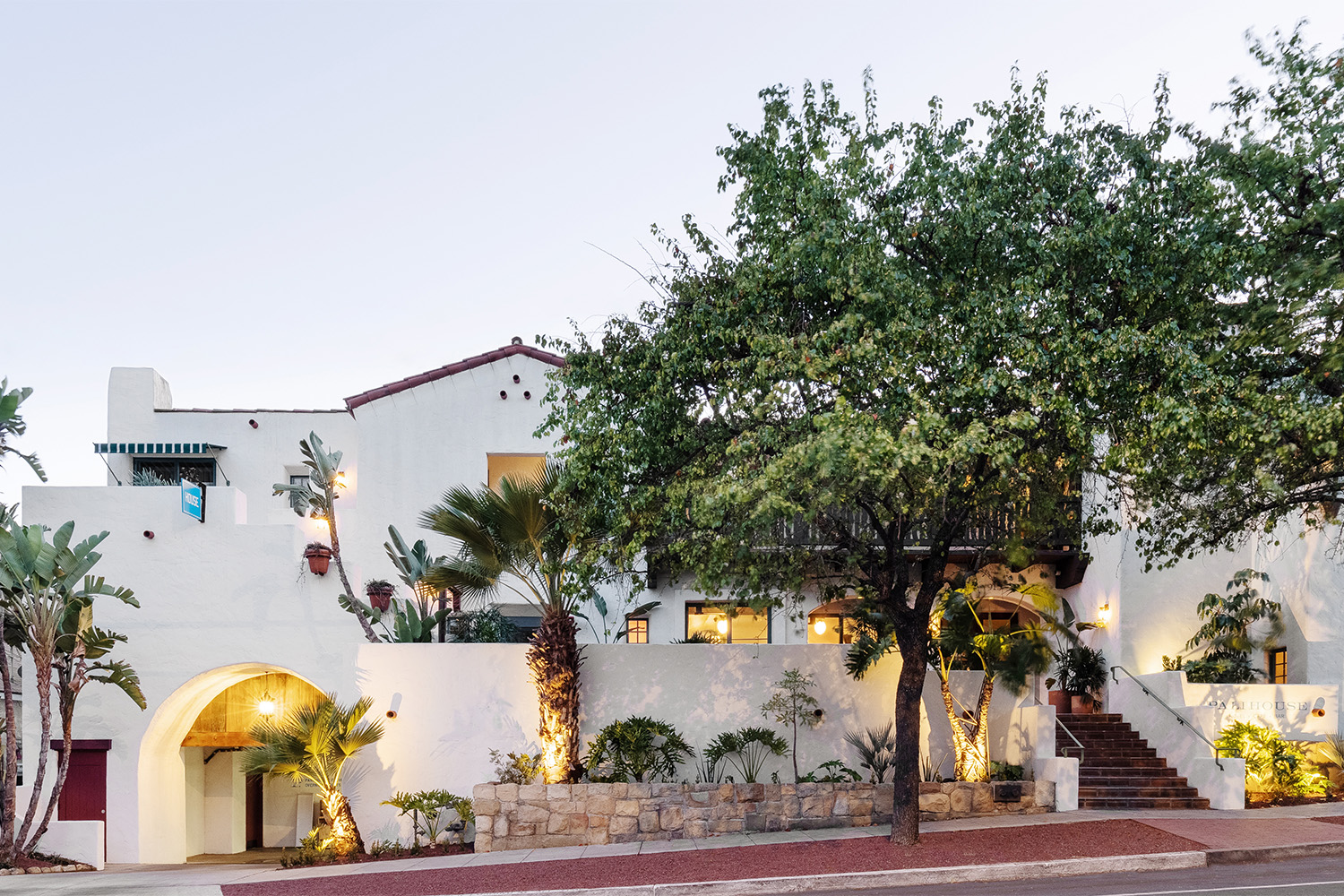 The exterior of Palihouse Santa Barbara, a hotel we recommend in the downtown neighborhood