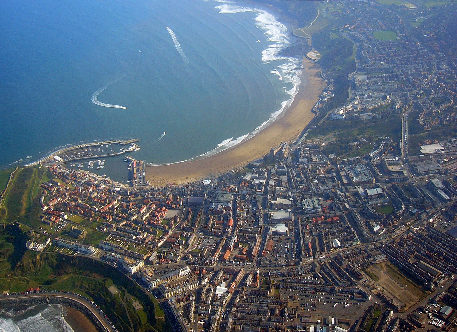 Scarborough, England as seen from the air