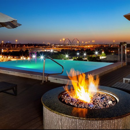 Canvas Hotel's rooftop pool near downtown Dallas, Texas