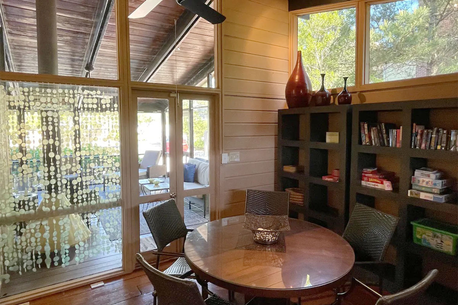 Deck and interior of a beach house at Rehoboth Beach