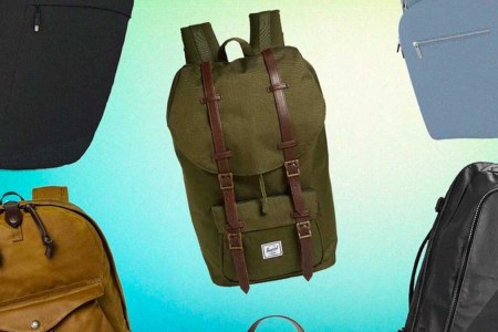 The best backpacks on a blue and green background