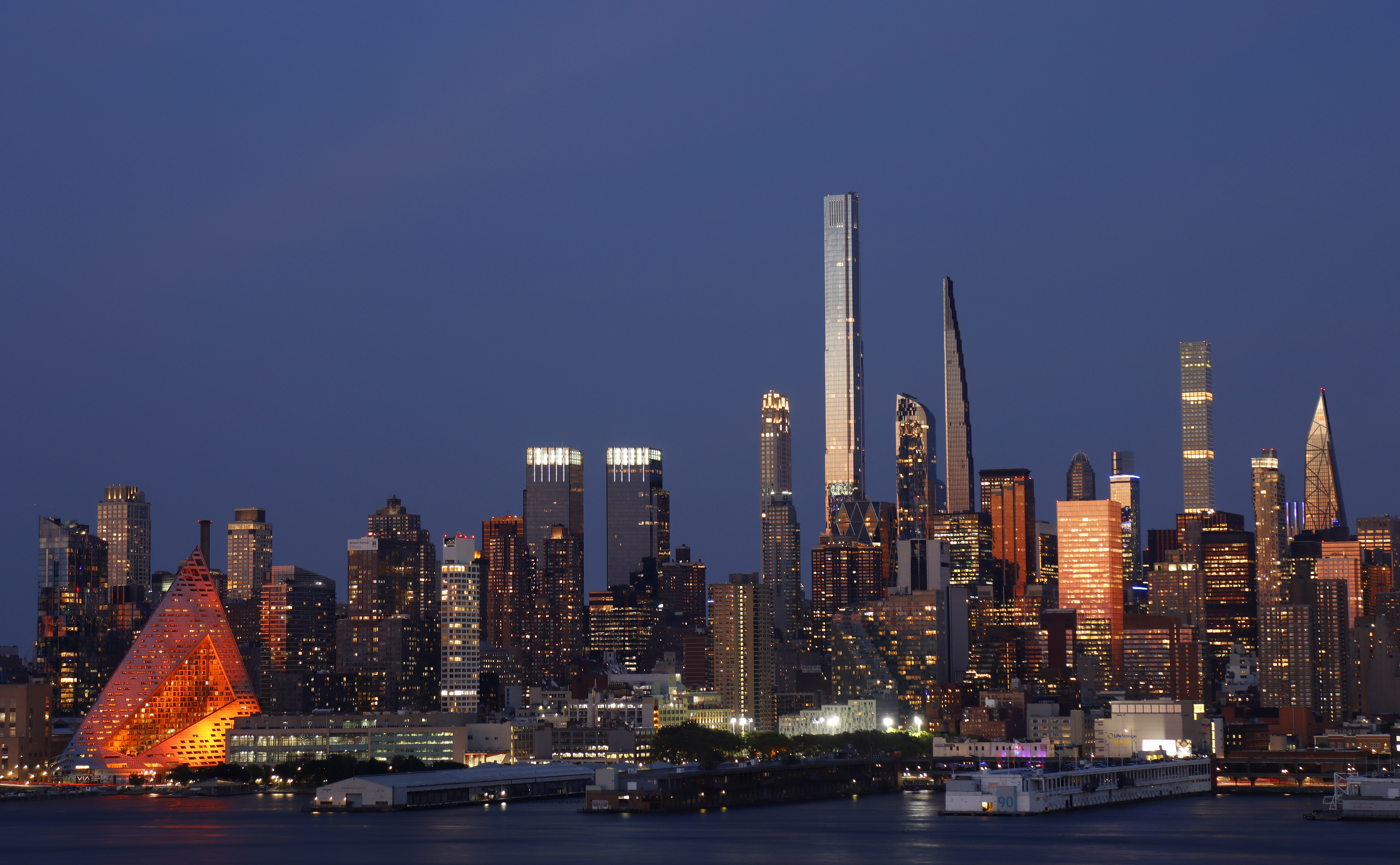 A view of the new skyline along the Hudson River in New York City.