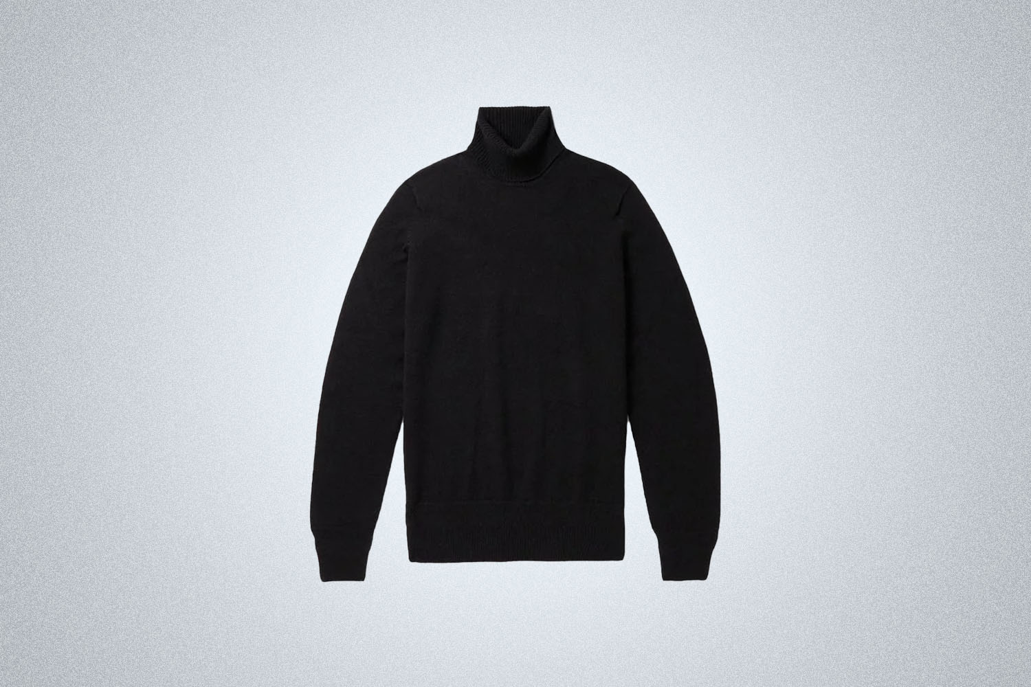 A John Smedley Rollneck Sweater on a gray background