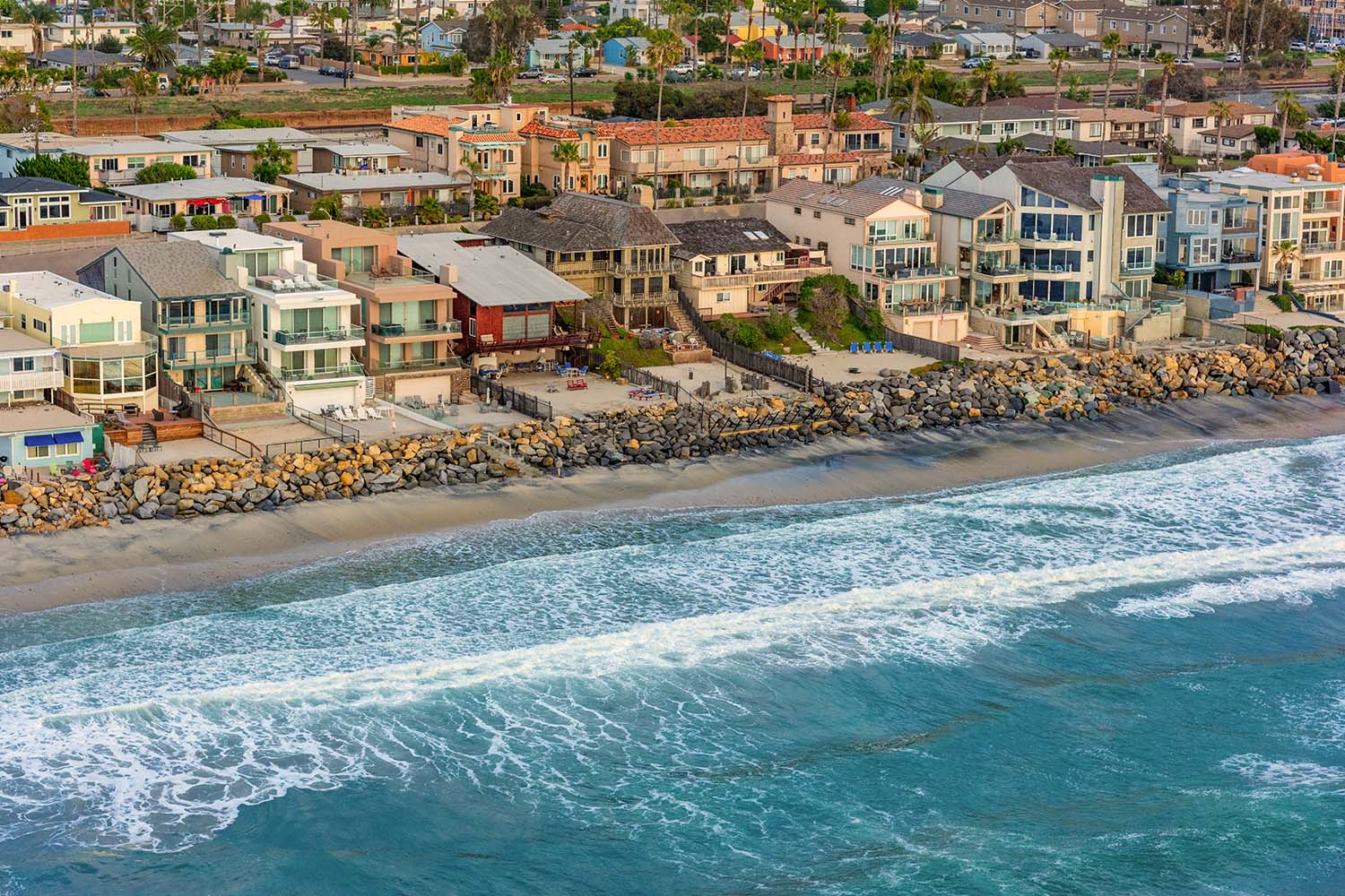 The northern San Diego County community of Oceanside, California shot from an altitude of about 800 feet during a helicopter photo flight.