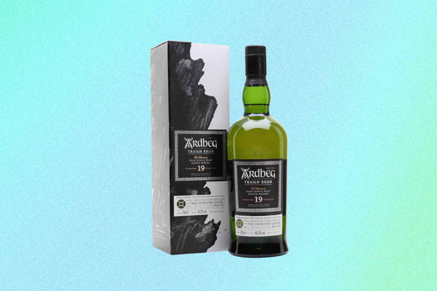 A box and bottle of Ardbeg Traigh Bhan 19 Years Old Batch 4