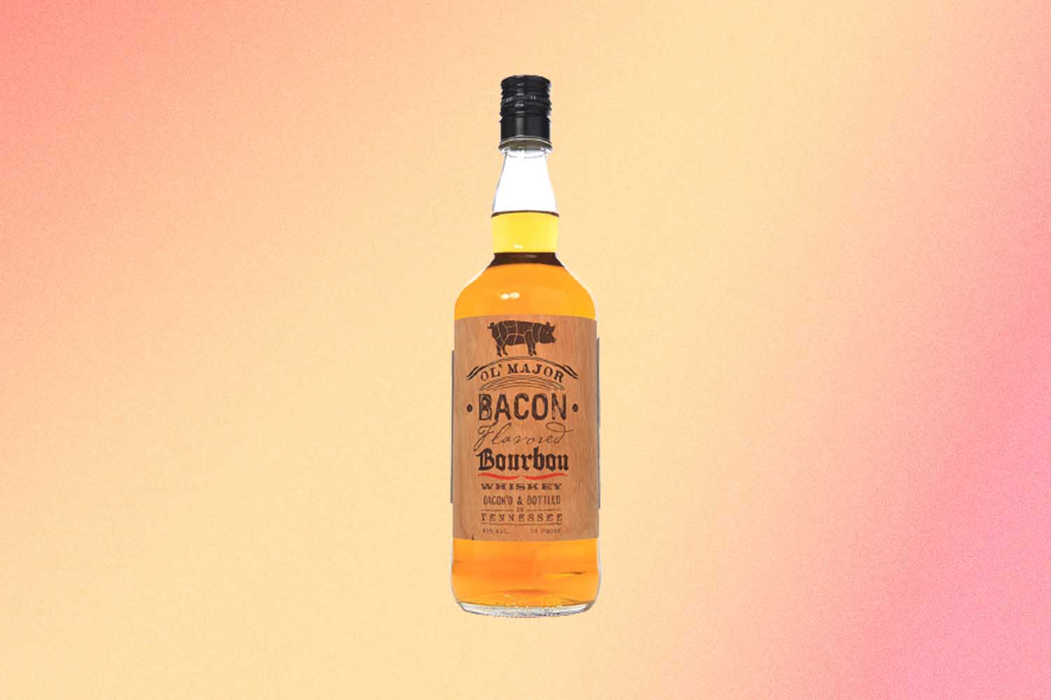 a bottle of Ol' Major Bacon Bourbon