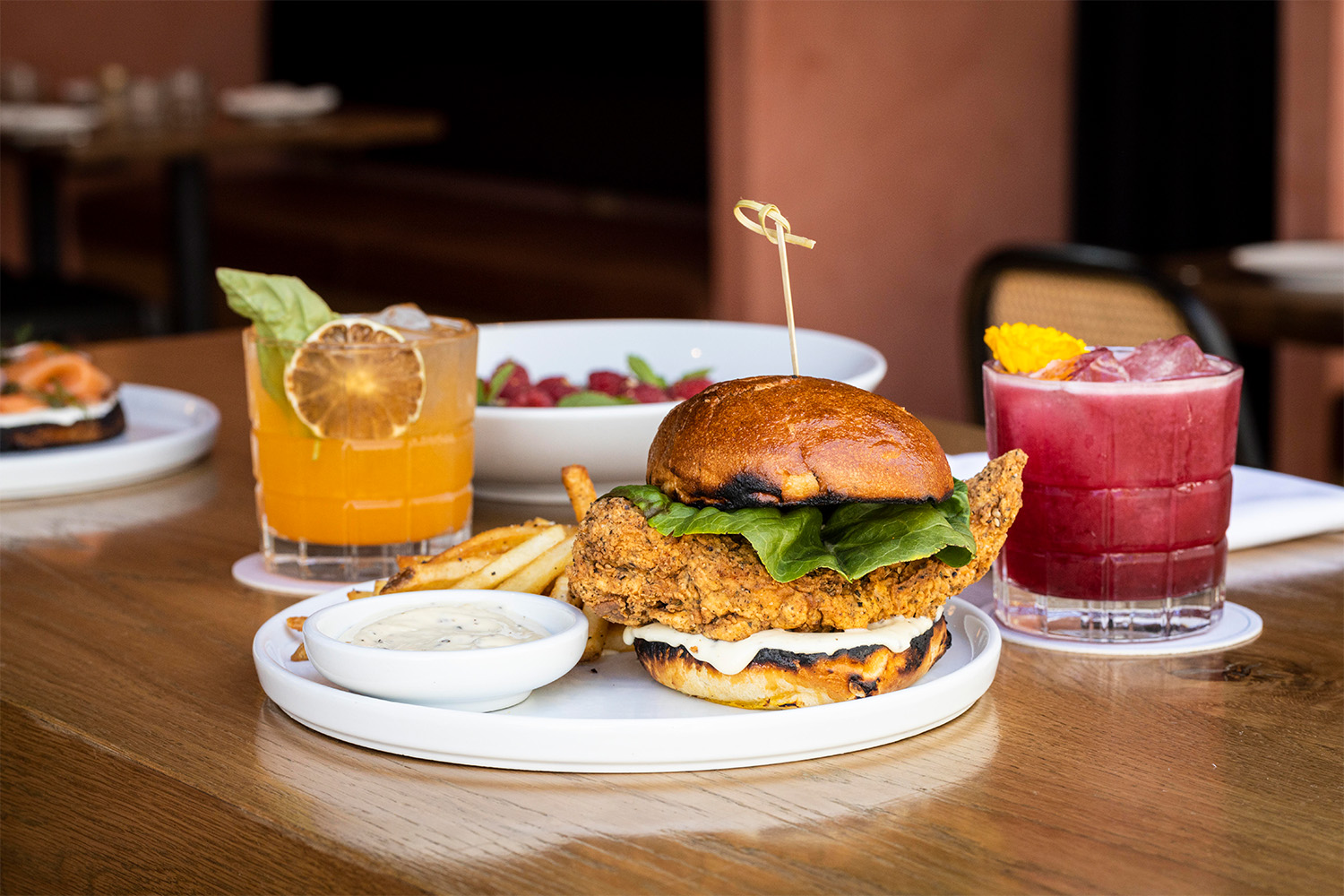 The chicken sandwich available at Los Angeles restaurant Short Stories from Chef Jorge Serrano