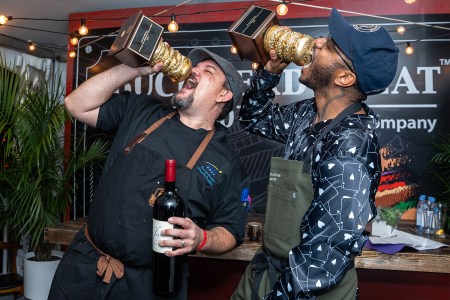 Corey Grupe (left) took home the Judges' Choice Award at the Hamburger Hop while Kwame Onwuachi scored People's Choice.