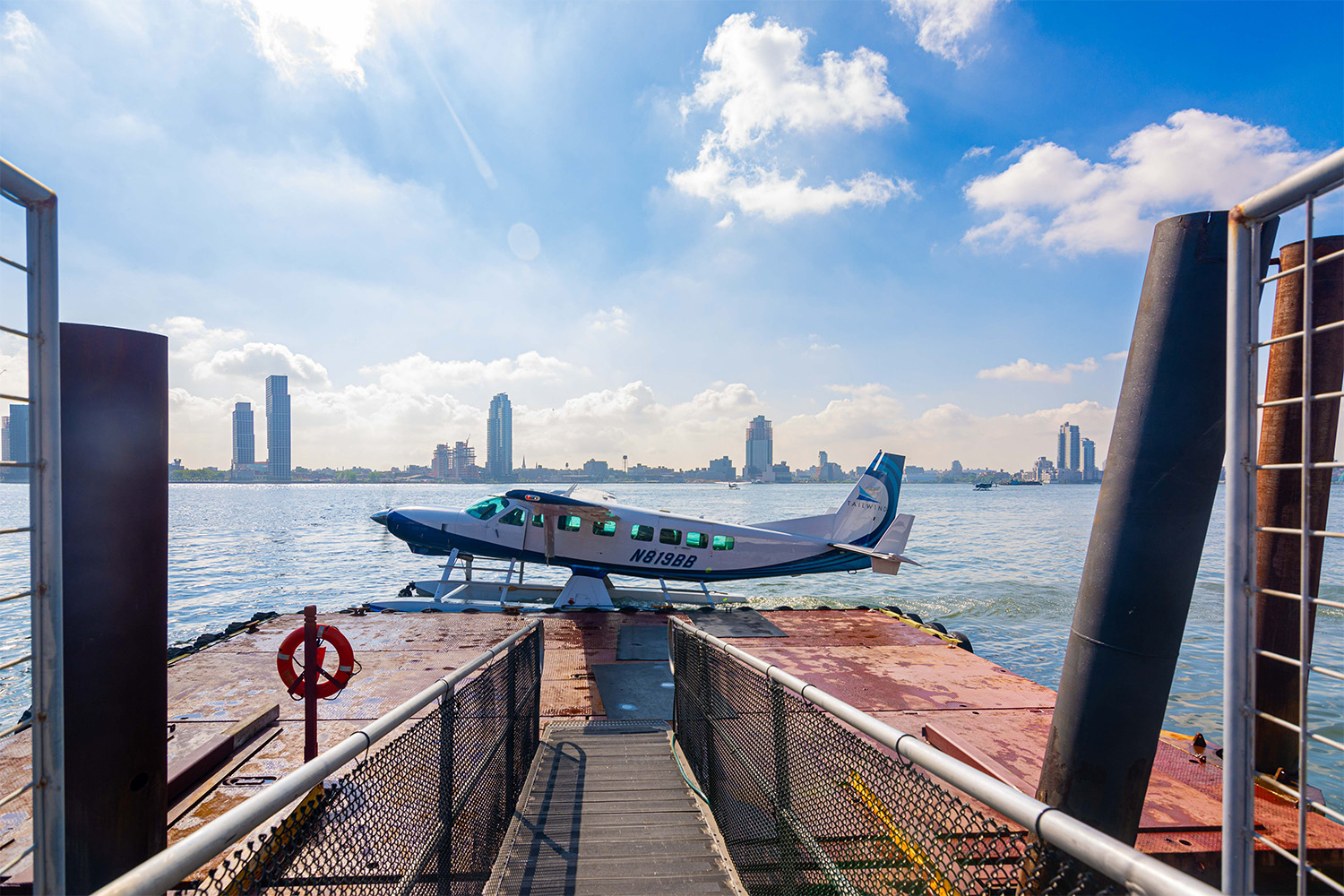 A Tailwind Air aircraft in port