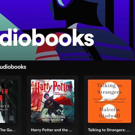 A screenshot of Spotify's new Audiobooks section, which launched this week