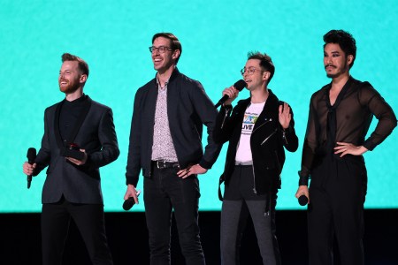 (L-R) Ned Fulmer, Keith Habersberger, Zach Kornfeld, and Eugene Lee Yang of The Try Guys YouTube channel