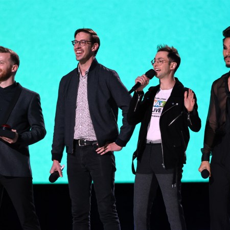 (L-R) Ned Fulmer, Keith Habersberger, Zach Kornfeld, and Eugene Lee Yang of The Try Guys YouTube channel