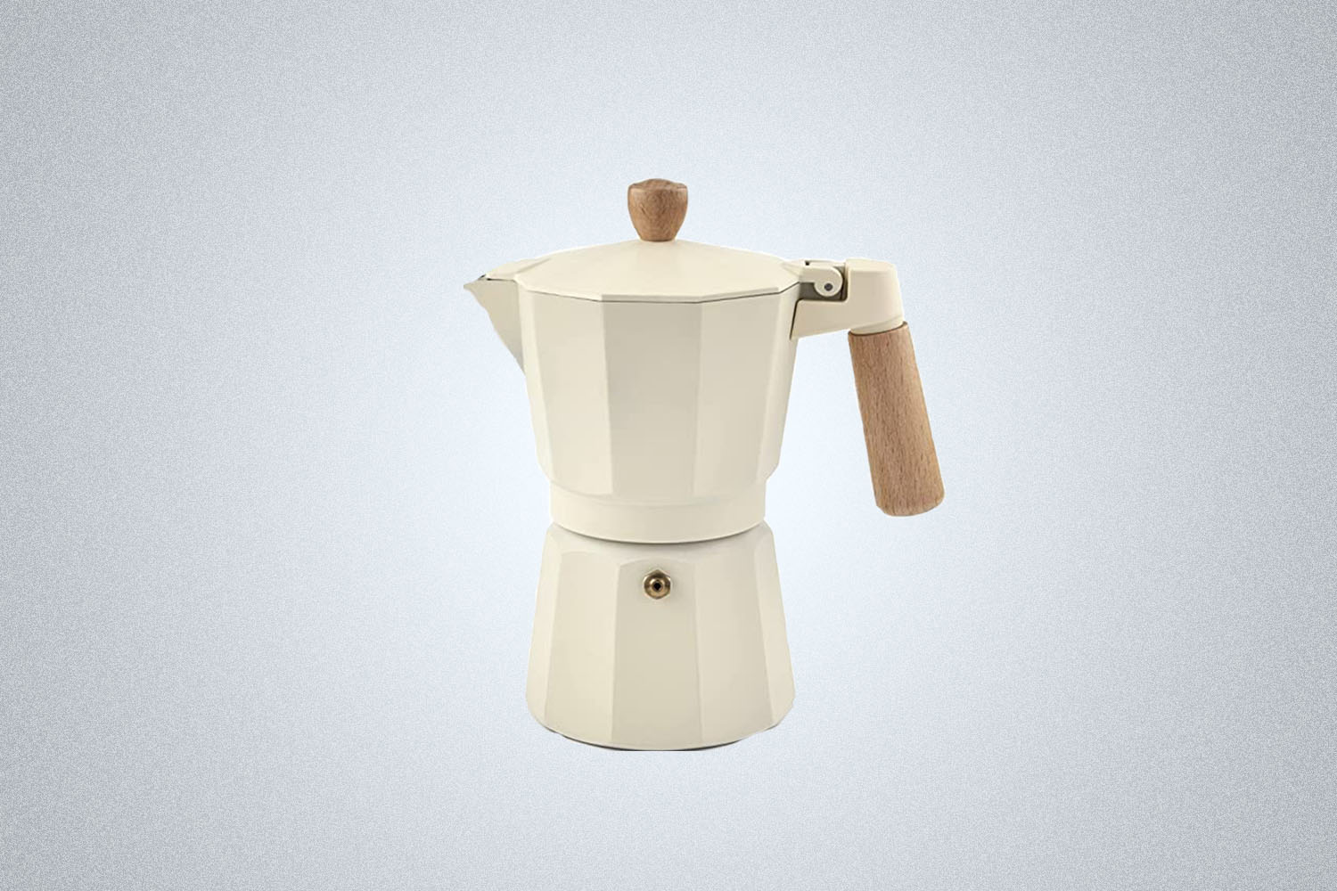 The Elegant Foodie Stovetop Coffee Maker on a gray background