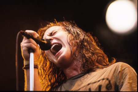 Eddie Vedder performs at Pinkpop Festival in Landgraaf, Holland, 1992.