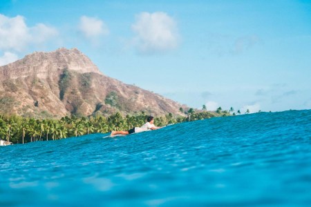 Kai Sallas surfing at Diamond Head