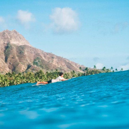 Kai Sallas surfing at Diamond Head