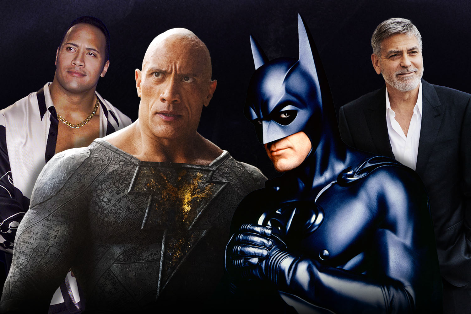 The Rock as Black Adam and George Clooney as Batman