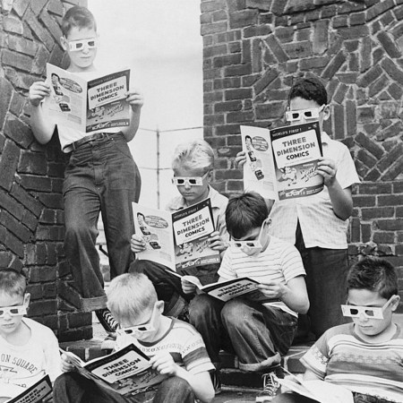 boys reading comic books