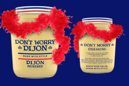 grey poupon don't worry darling mustard jar