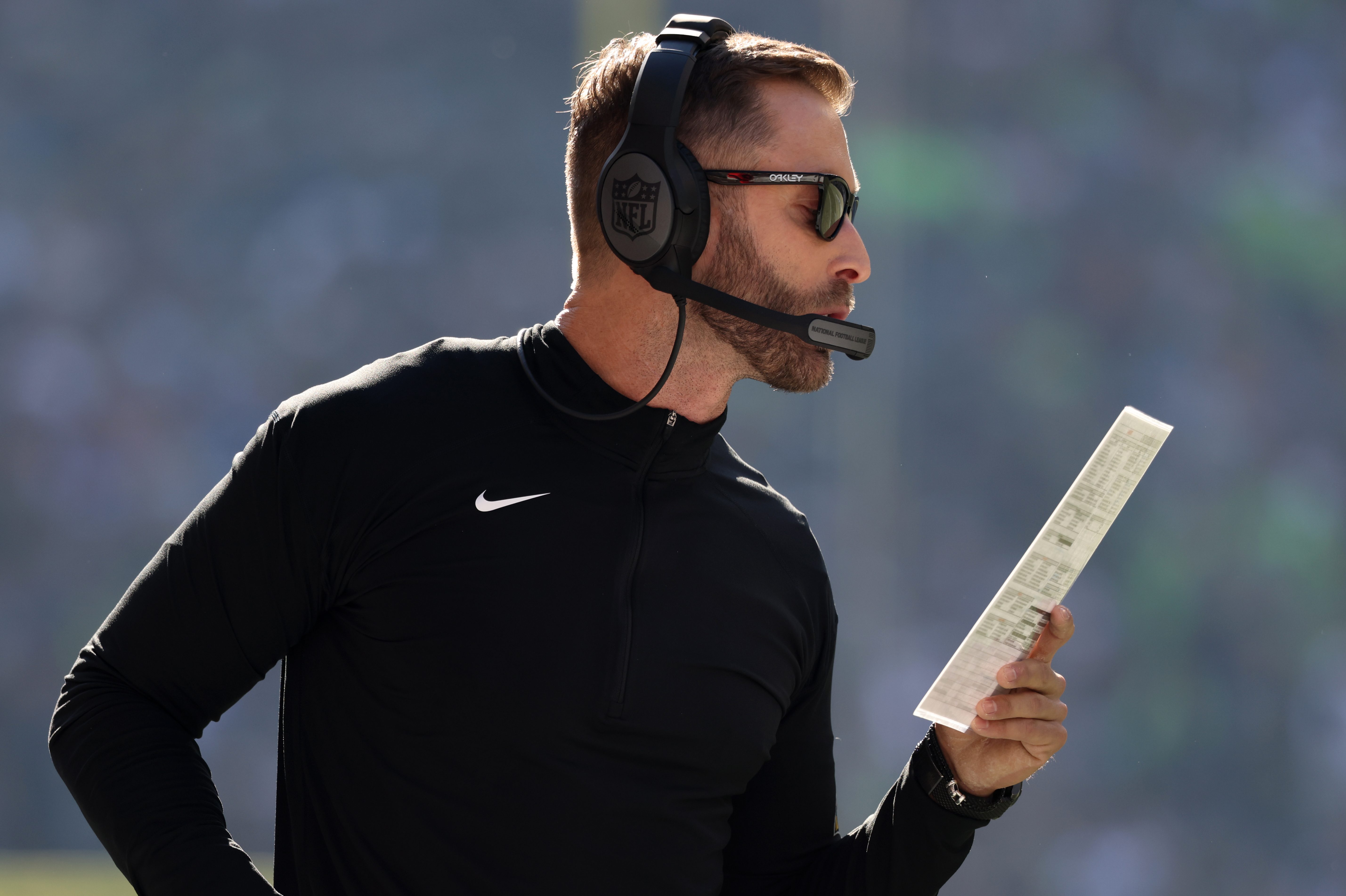 Head coach Kliff Kingsbury of the Arizona Cardinals looks on against the Seattle Seahawks.