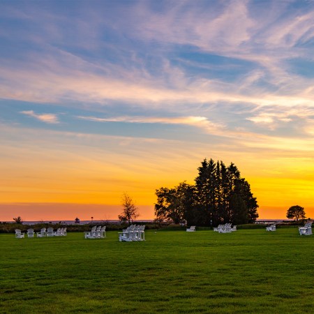 A sunset on the Great Lawn at Mission Point Resort on Mackinac Island.