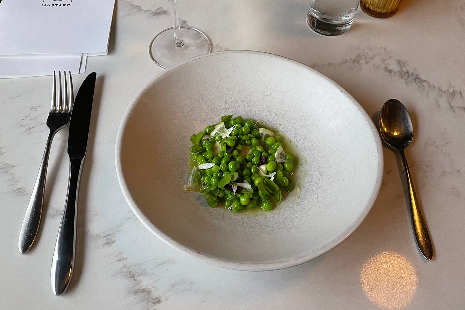 A dish at Chef Simon Mathys's restaurant Mastard in Montreal, Canada