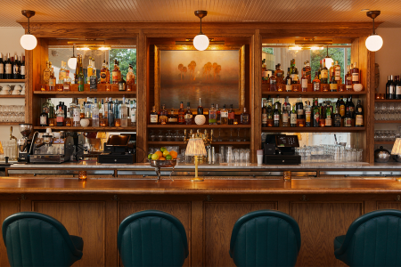 The bar at Post House Restaurant and Inn in Mount Pleasant near Charleston, South Carolina