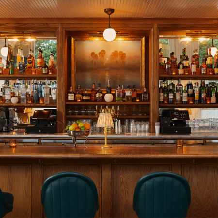 The bar at Post House Restaurant and Inn in Mount Pleasant near Charleston, South Carolina